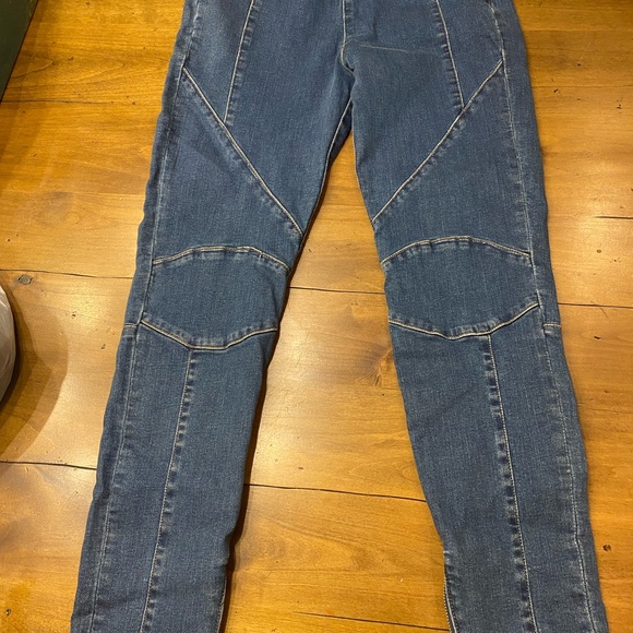 Free People NWT Bella Moto Mid Rise Skinny Jeans Zipper ankles blue Sz 26 $128 - Picture 7 of 13